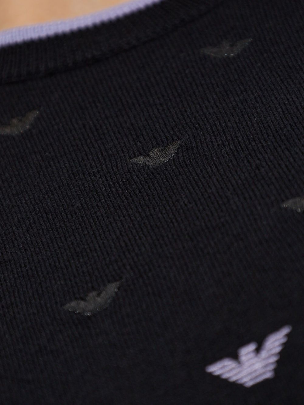 Emporio Armani Eagle-embroidered Sweaters Black
