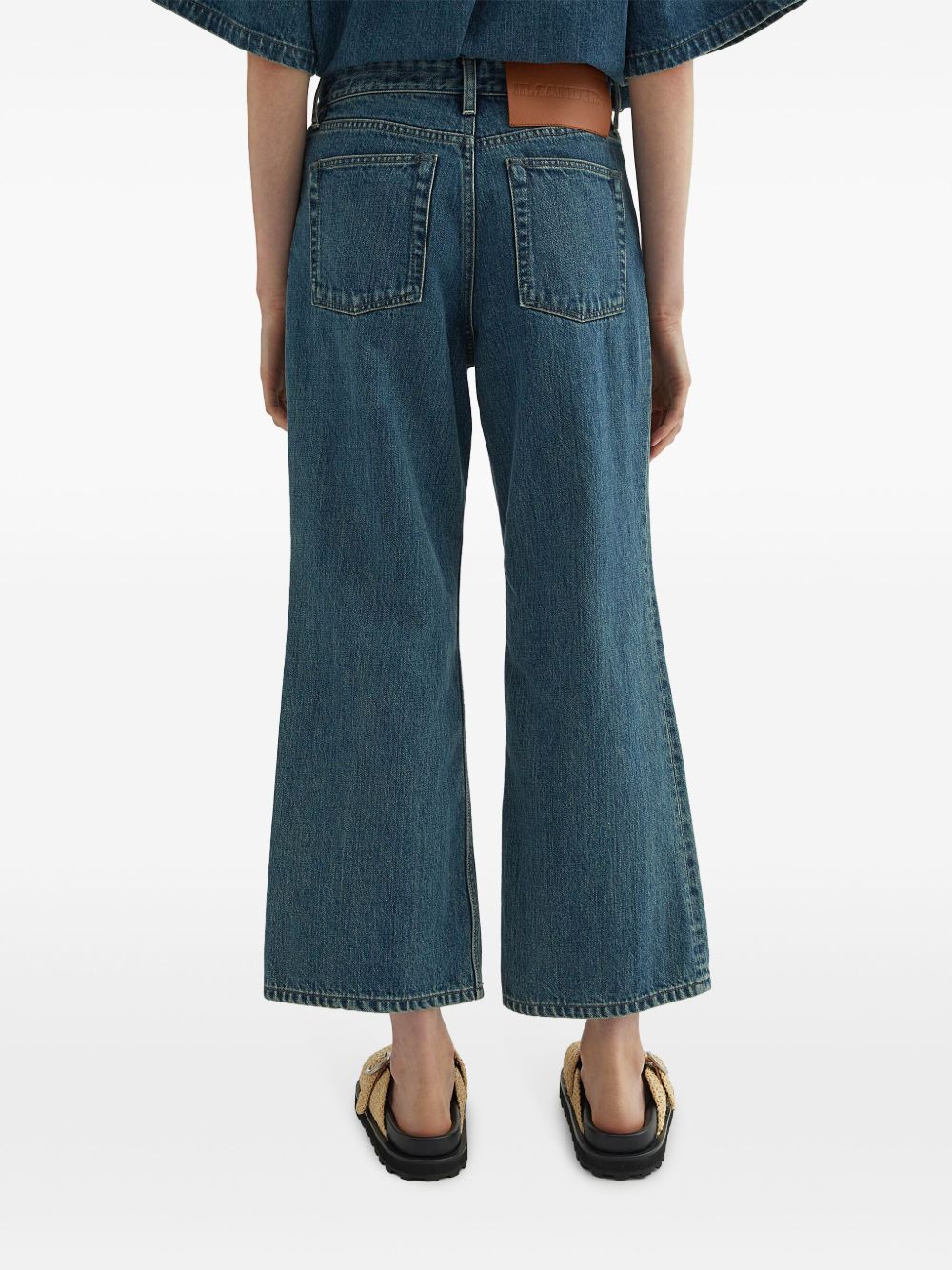 Jil Sander Plus Flared Denim Wide Jeans Blue