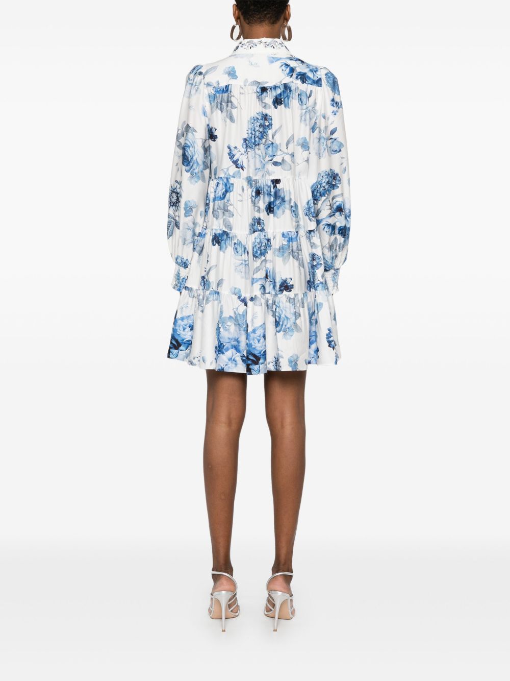 Alice + Olivia Junia Printed Mini Dress Clear Blue