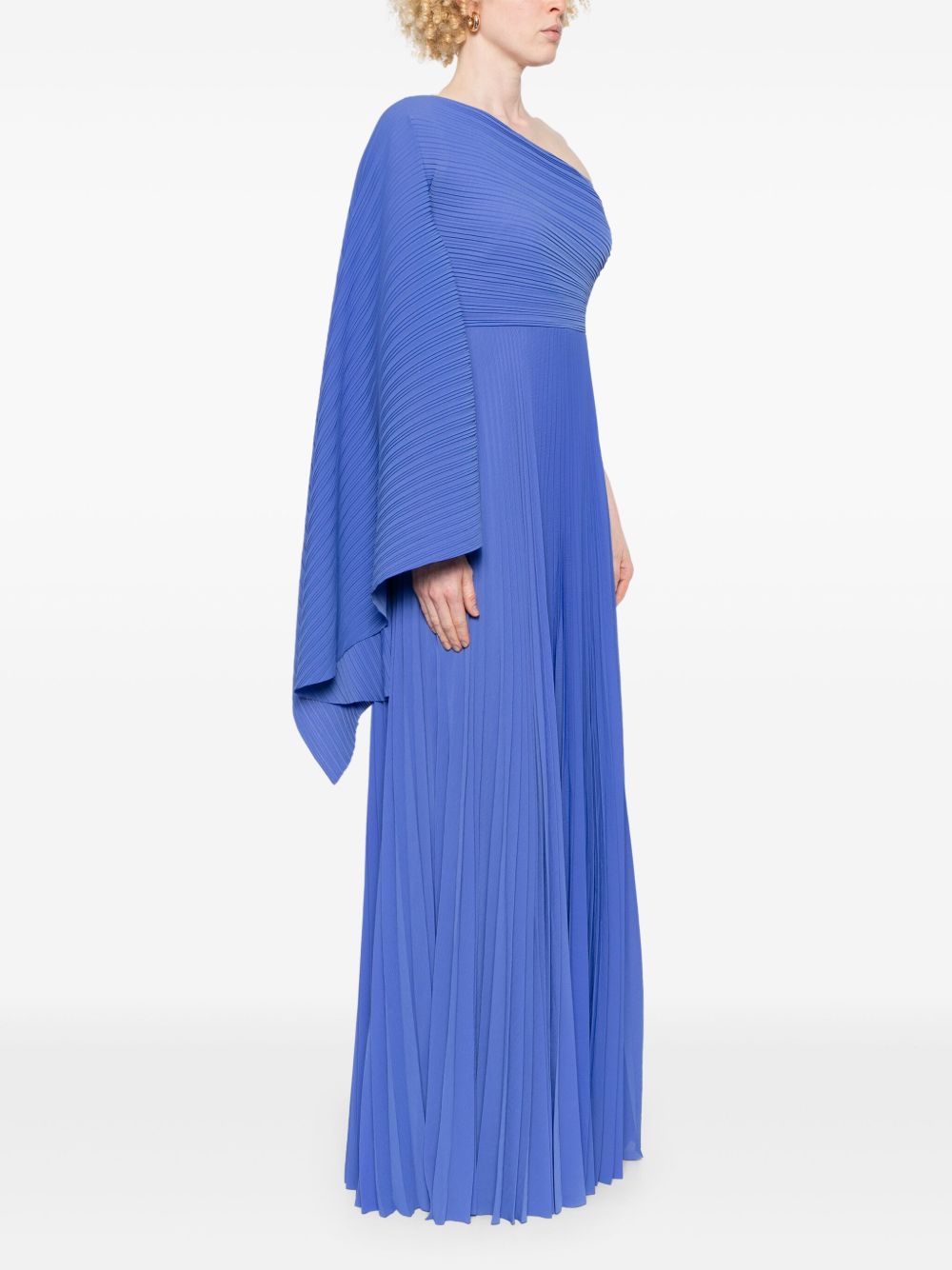 Solace London Maci One-shoulder Maxi Dress Blue