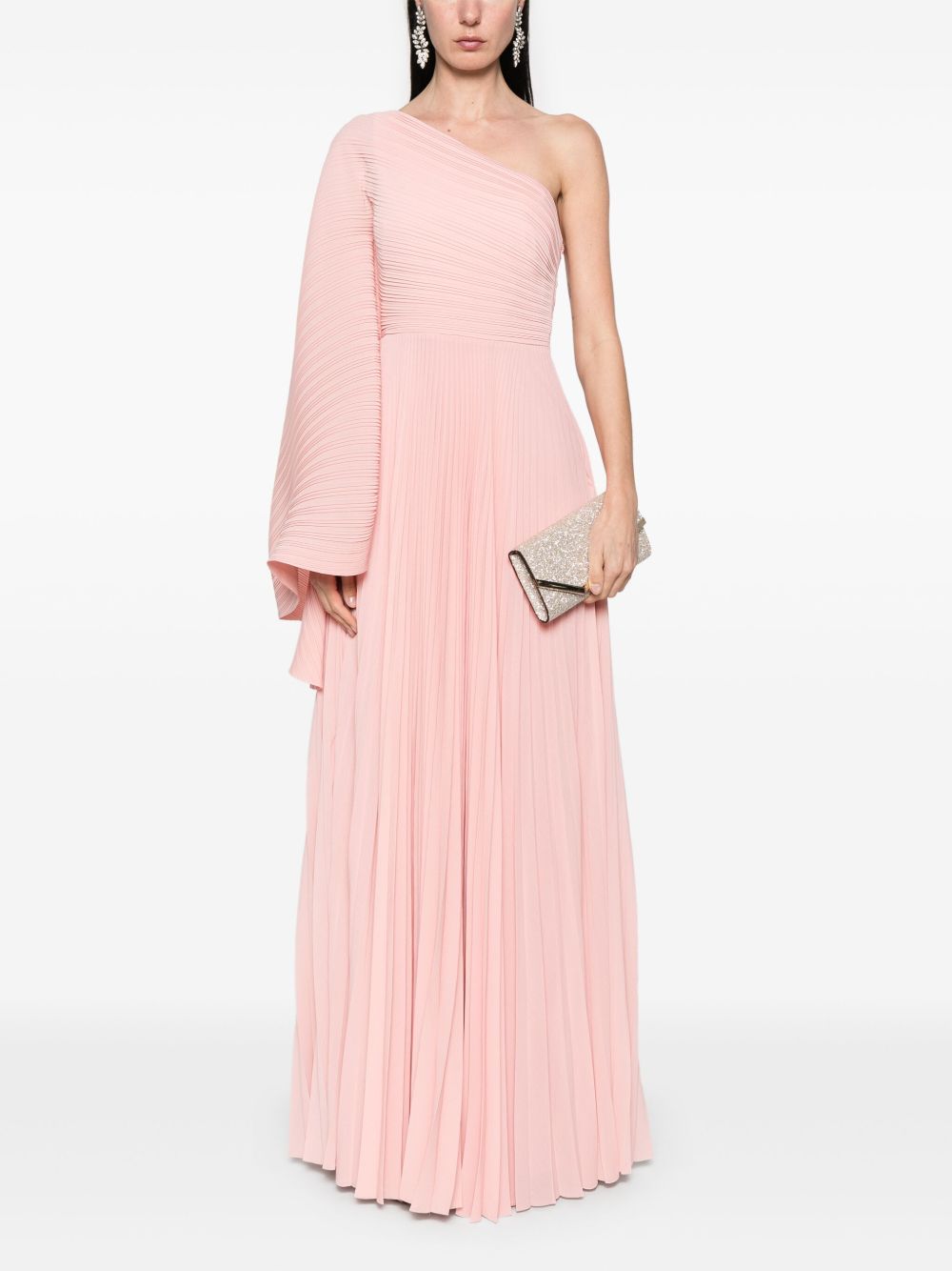 Solace London Maci One-shoulder Maxi Dress Pink