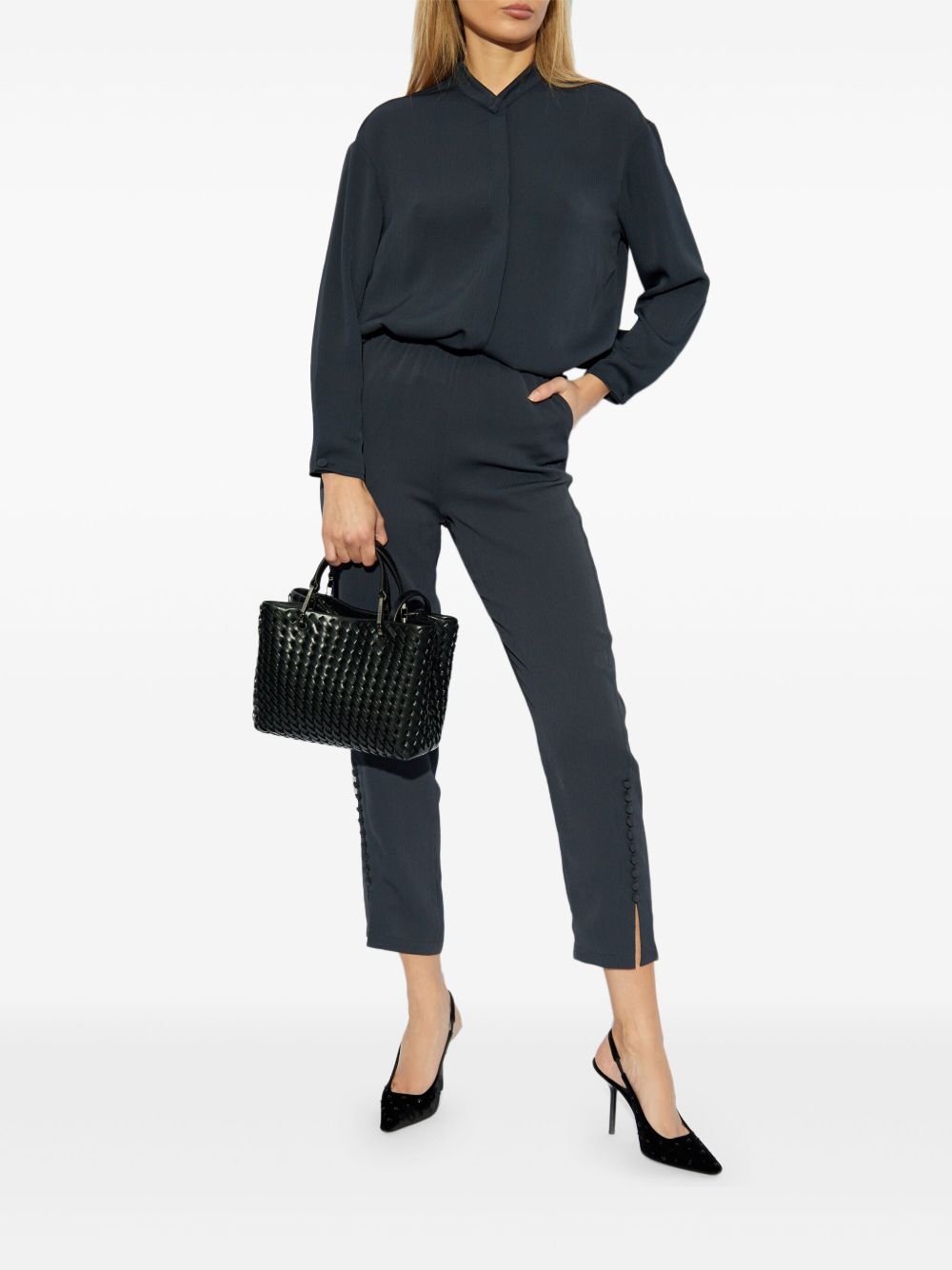 Emporio Armani Cropped Trousers Blue