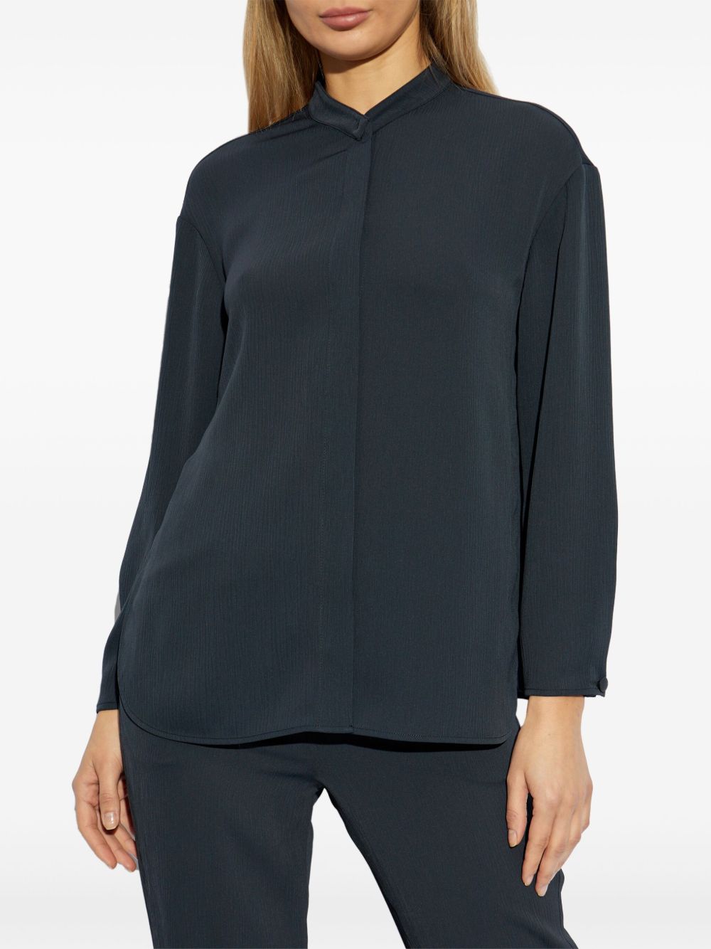 Emporio Armani Button Detail Shirts Blue