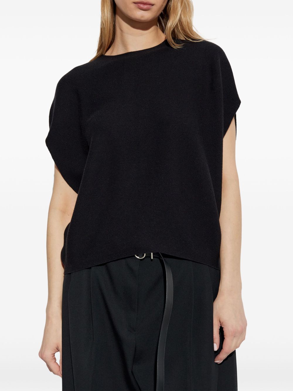 Emporio Armani Sleeveless Sweaters Black