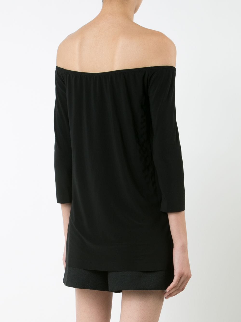 Norma Kamali Off-the-Shoulder Slim-Fit Blouse Black