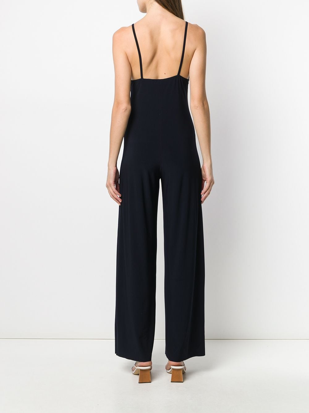 Norma Kamali Slip Wide-Leg Jersey Jumpsuit Blue