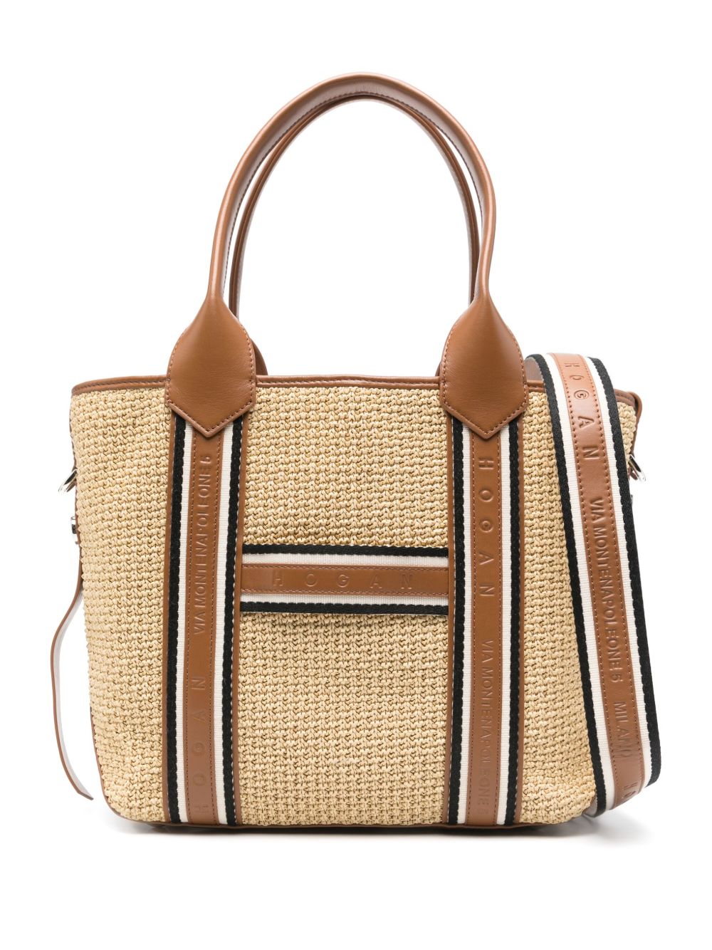 HOGAN PRE Large Script Tote Bag Beige
