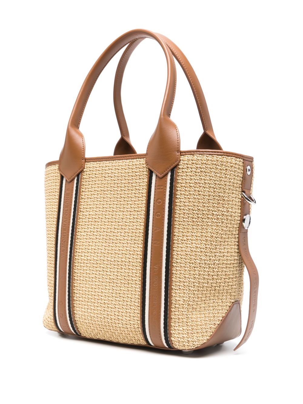 HOGAN PRE Large Script Tote Bag Beige