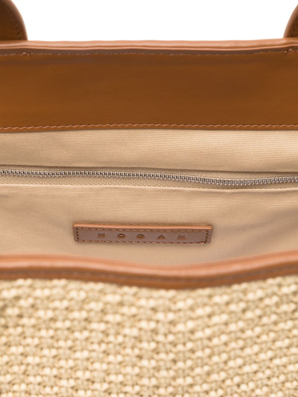 HOGAN PRE Large Script Tote Bag Beige