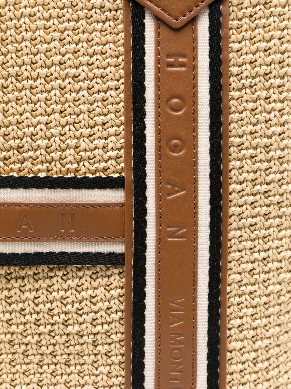 HOGAN PRE Large Script Tote Bag Beige