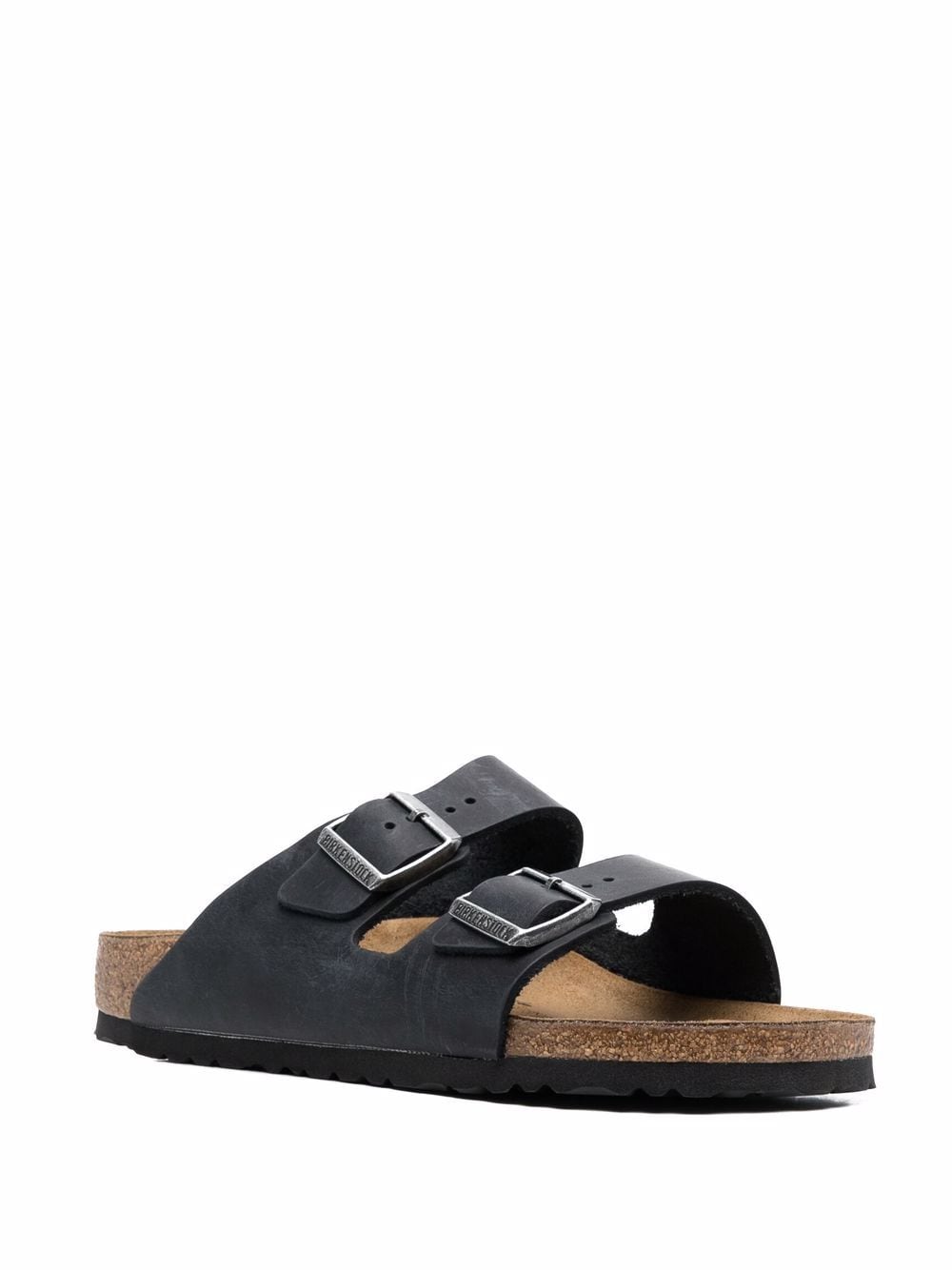 Birkenstock Arizona Oiled-Leather Double Buckle Sandals Black