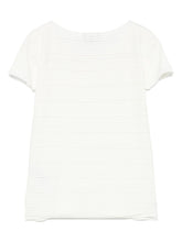 Emporio Armani Ribbed Crew Neck Striped T-Shirt White
