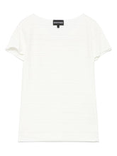 Emporio Armani Ribbed Crew Neck Striped T-Shirt White