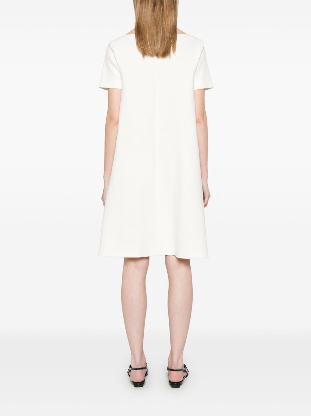 Emporio Armani Ottoman-Jersey Belted Dress White