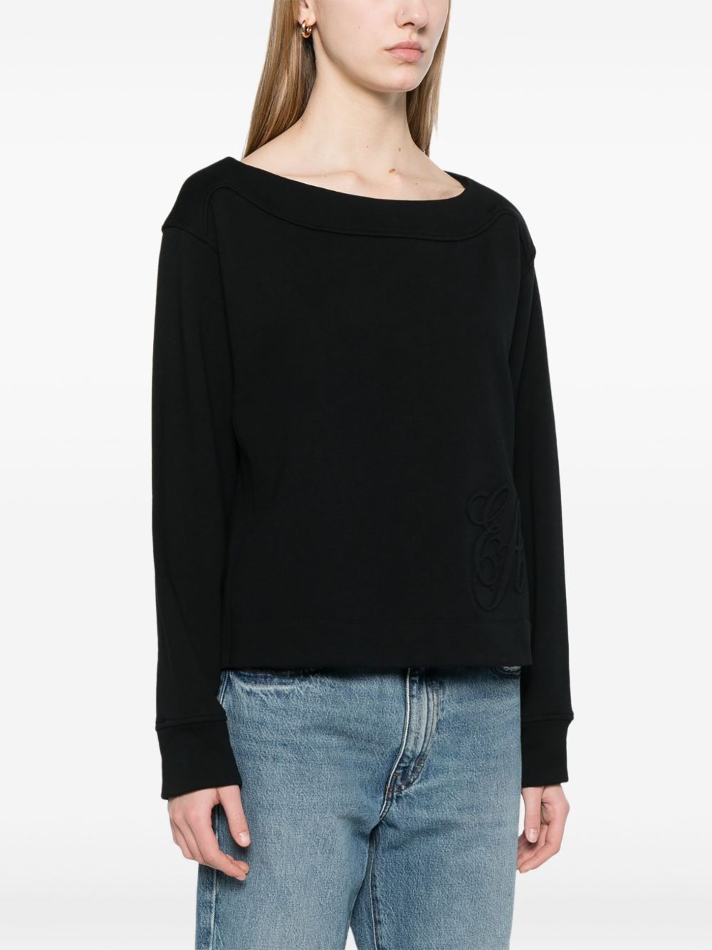 Emporio Armani Logo Embossed Sweatshirt Black