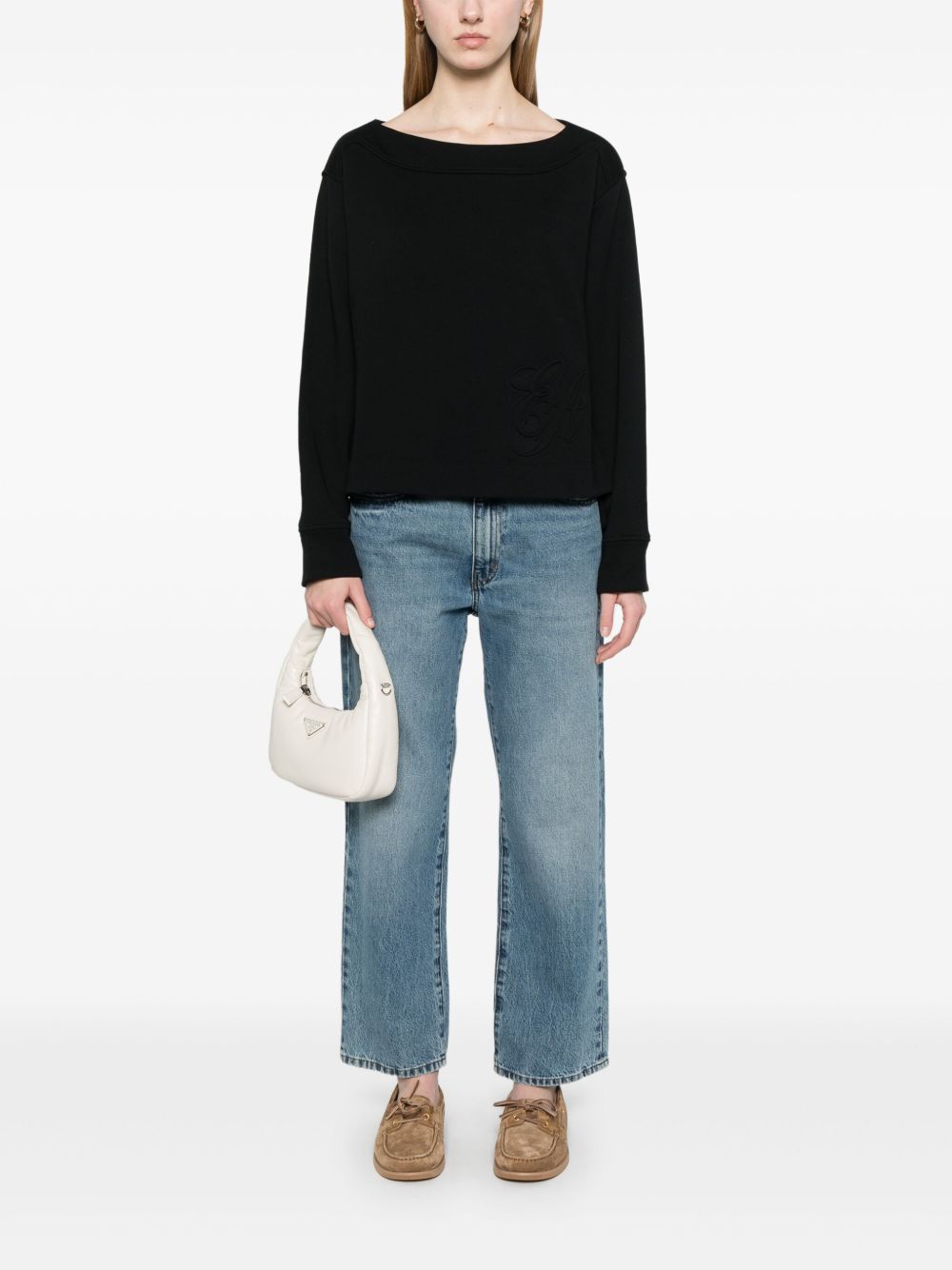 Emporio Armani Logo Embossed Sweatshirt Black
