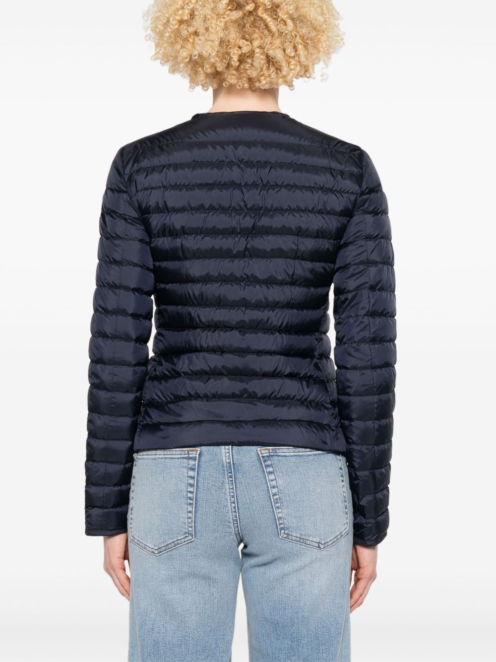 Peuterey Short Nylon Down Jacket with Side Zips Blue
