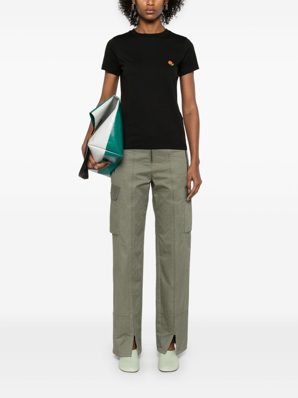 Kenzo Pop Cotton Crew Neck T-Shirt Black Black