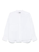 Emporio Armani White Cotton Concealed-Button Box-Pleat Shirt White