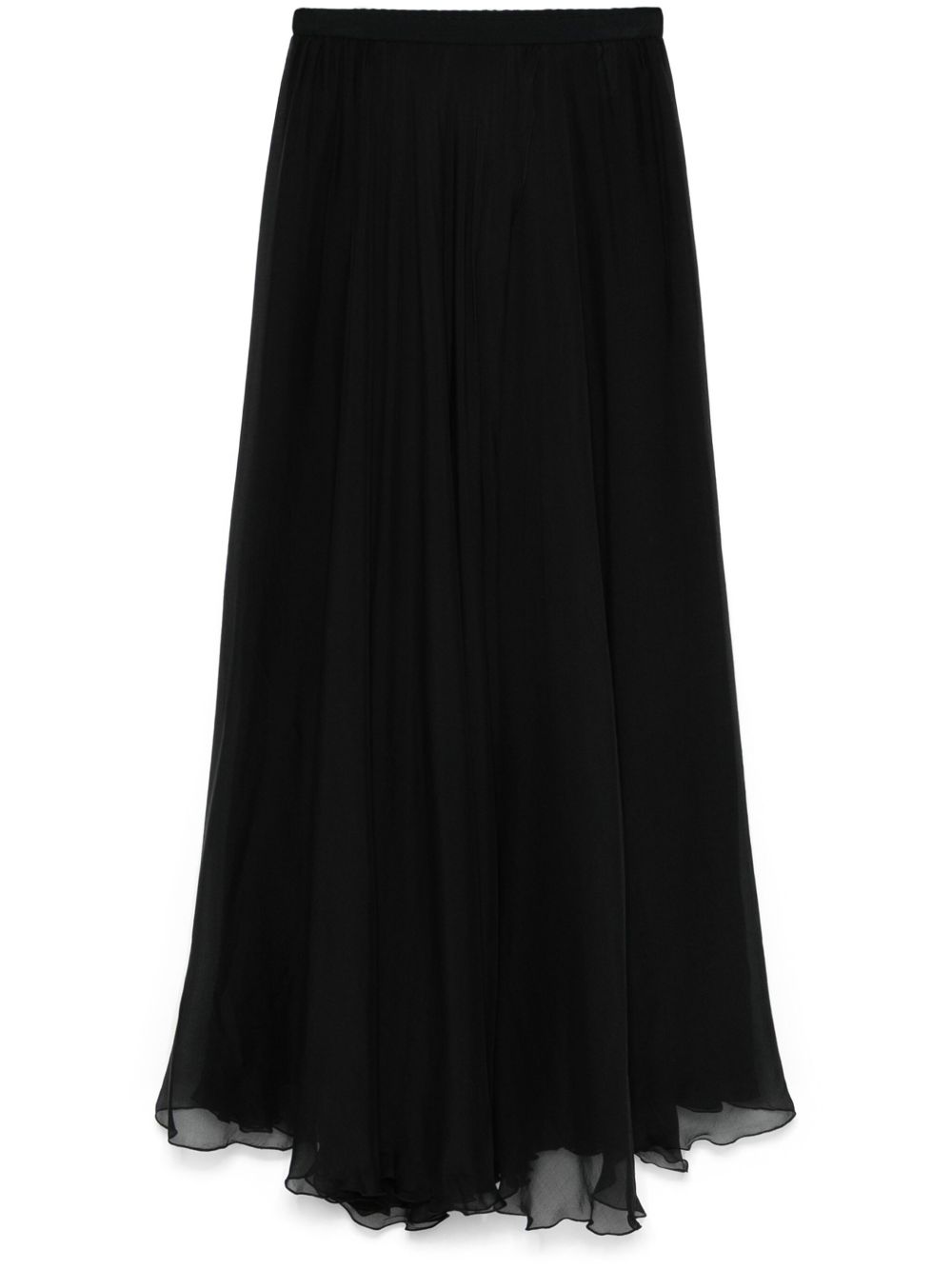 Forte Forte Chiffon Silk Long Skirt Black