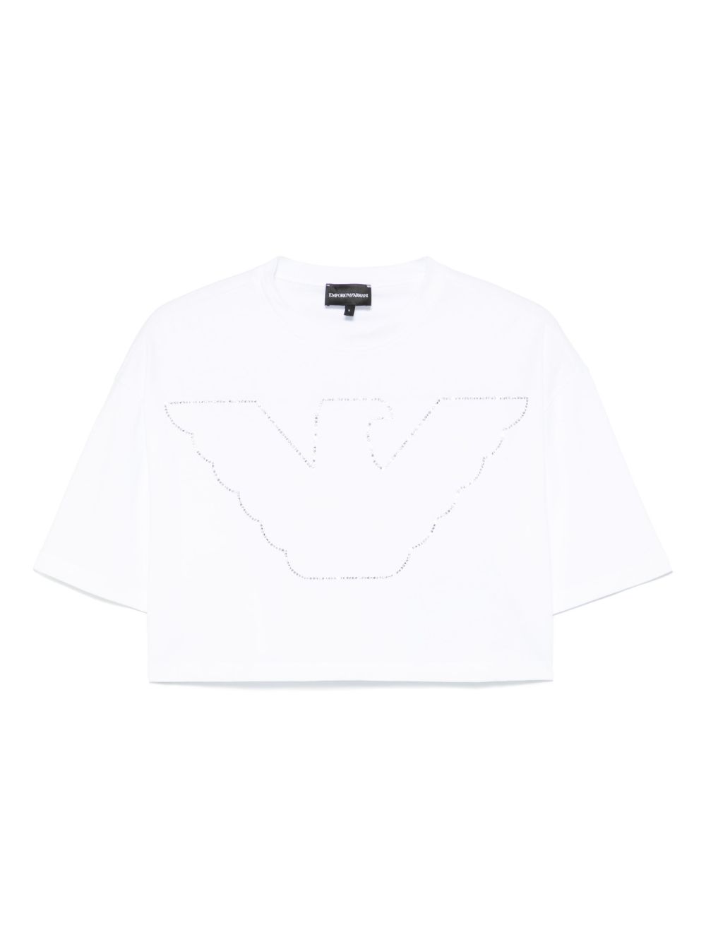Emporio Armani Logo-embellished Cropped T-shirt White