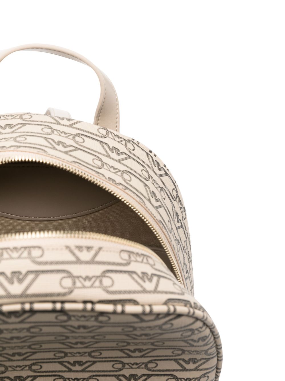 Emporio Armani Mini Monogram Print Backpack Beige
