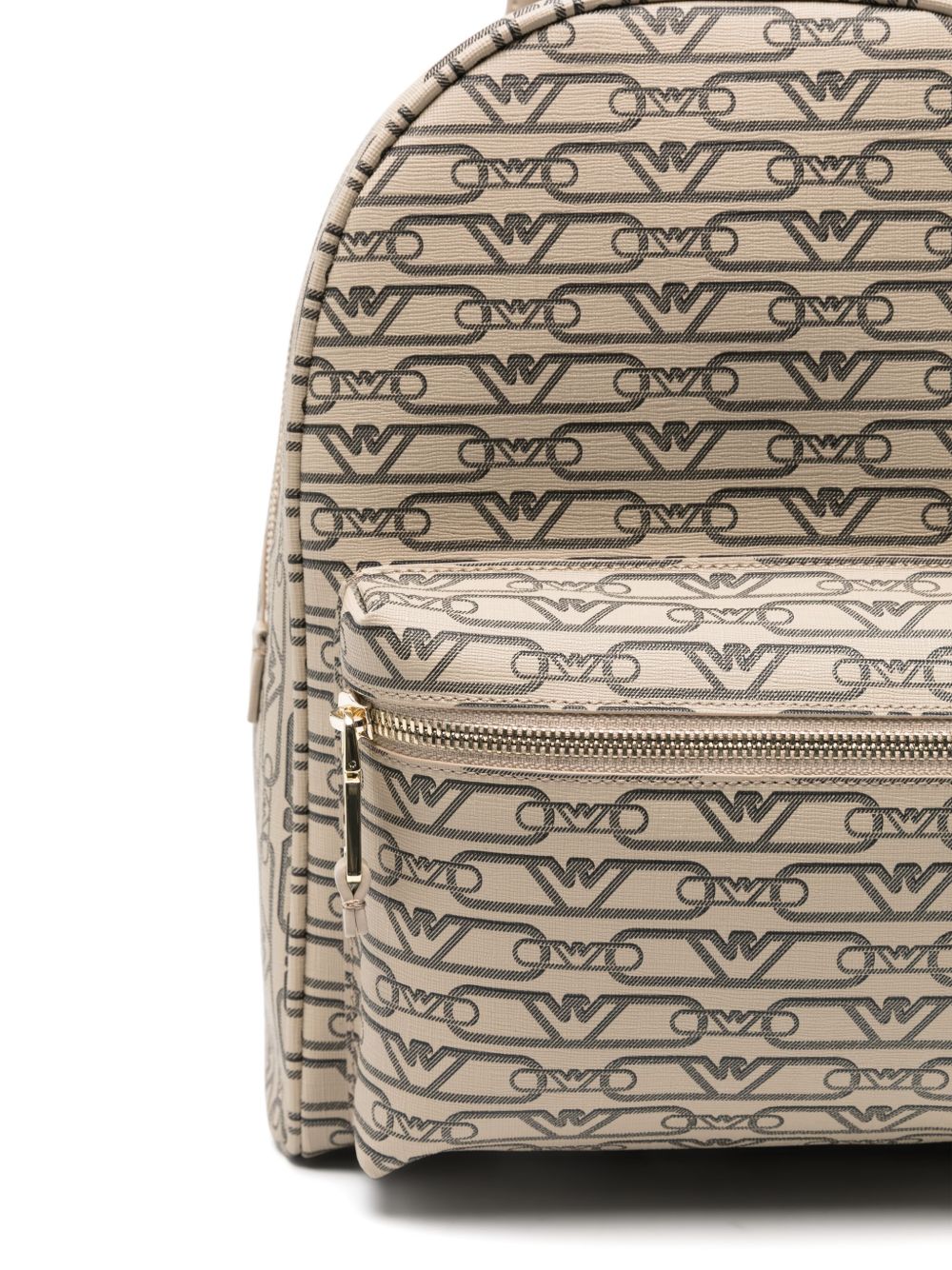 Emporio Armani Mini Monogram Print Backpack Beige