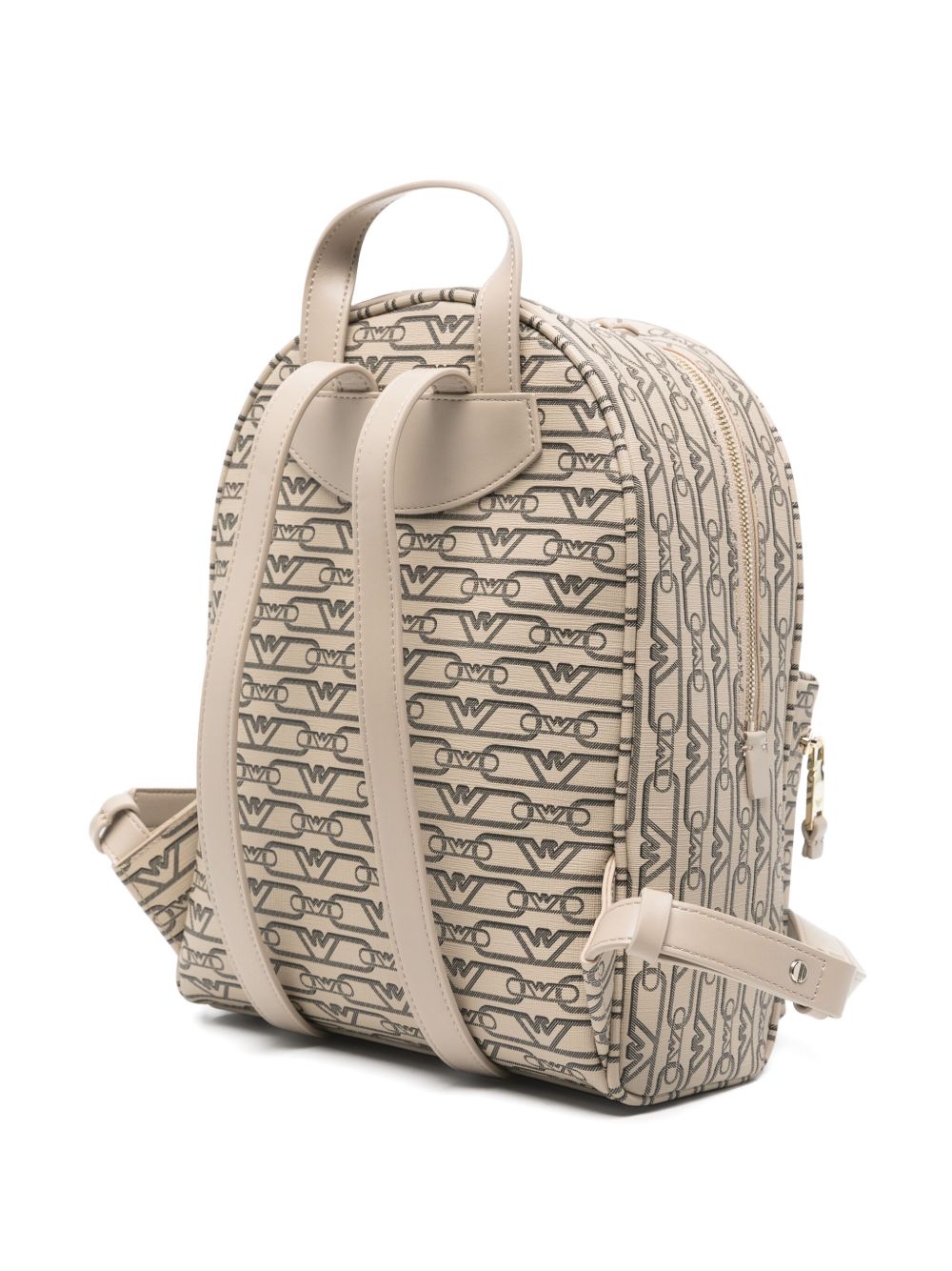 Emporio Armani Mini Monogram Print Backpack Beige