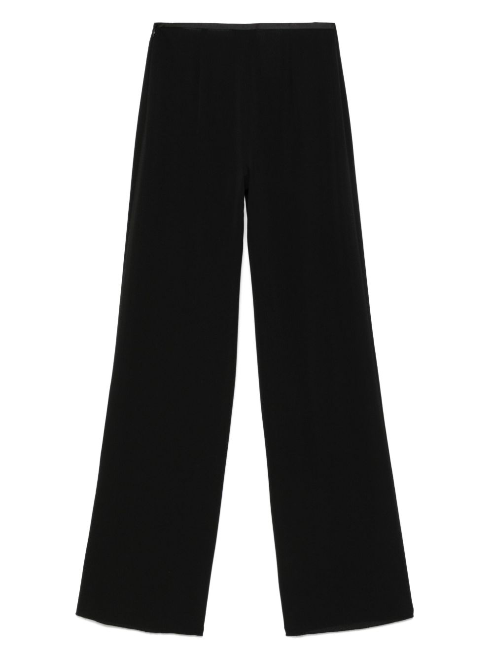Emporio Armani Crepe Straight Leg Trousers Black