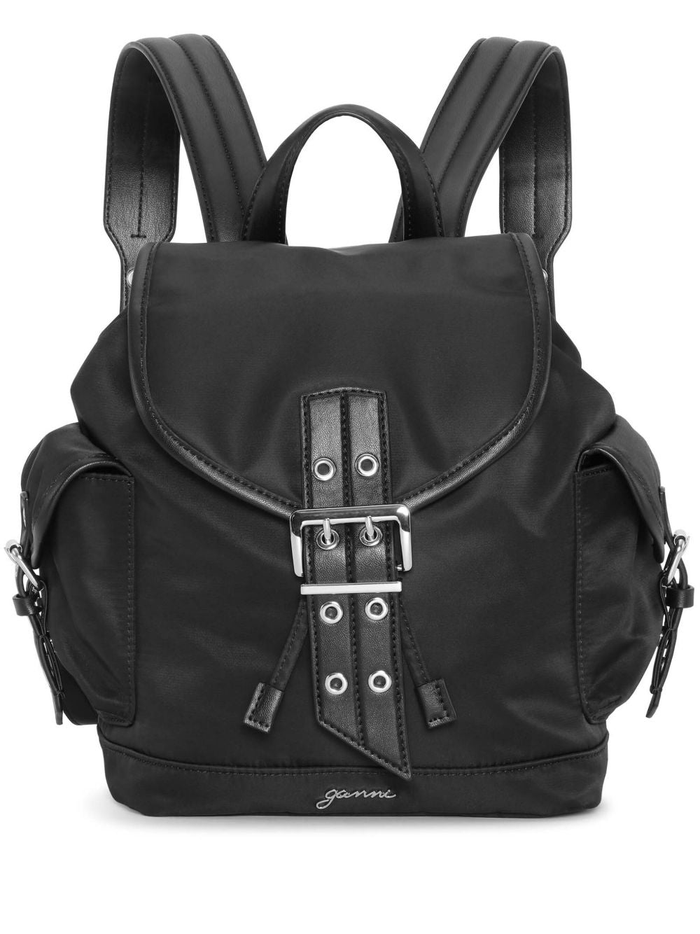 GANNI Buckled Backpack Black