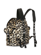 GANNI Leopard Print Backpack Brown