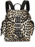 GANNI Leopard Print Backpack Brown