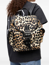 GANNI Leopard Print Backpack Brown