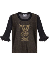 GANNI Transparent Jacquard Top Black