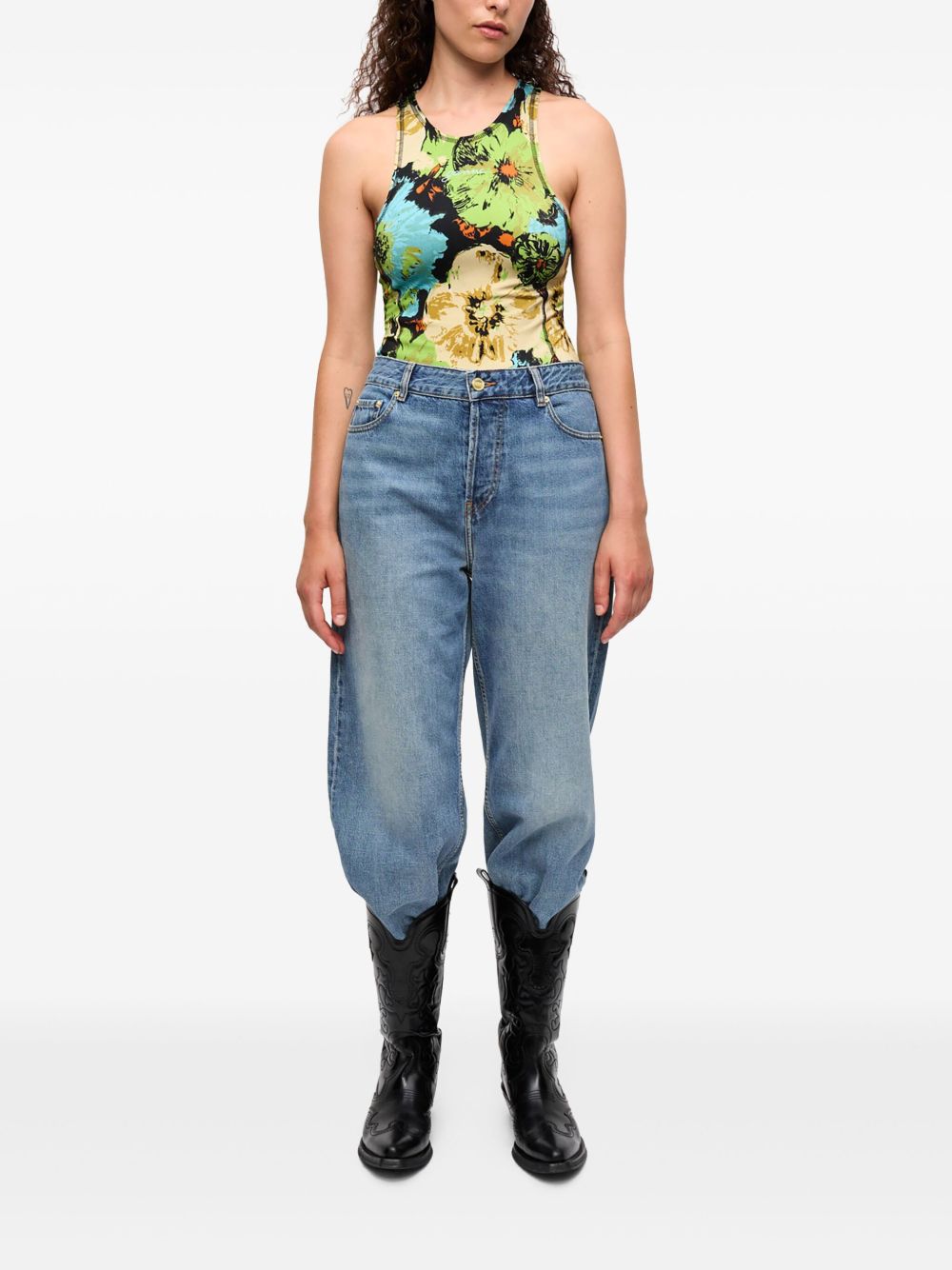 GANNI Floral Print Bodysuit MultiColour