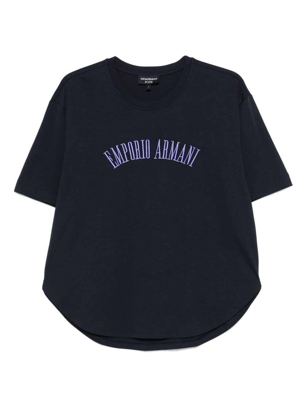 EMPORIO ARMANI Logo-Embroidered T-shirt Blue
