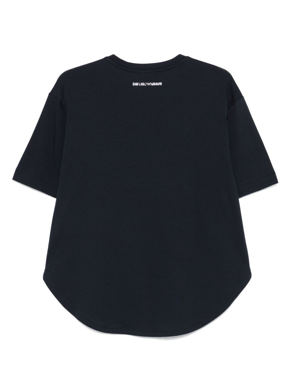 EMPORIO ARMANI Logo-Embroidered T-shirt Blue