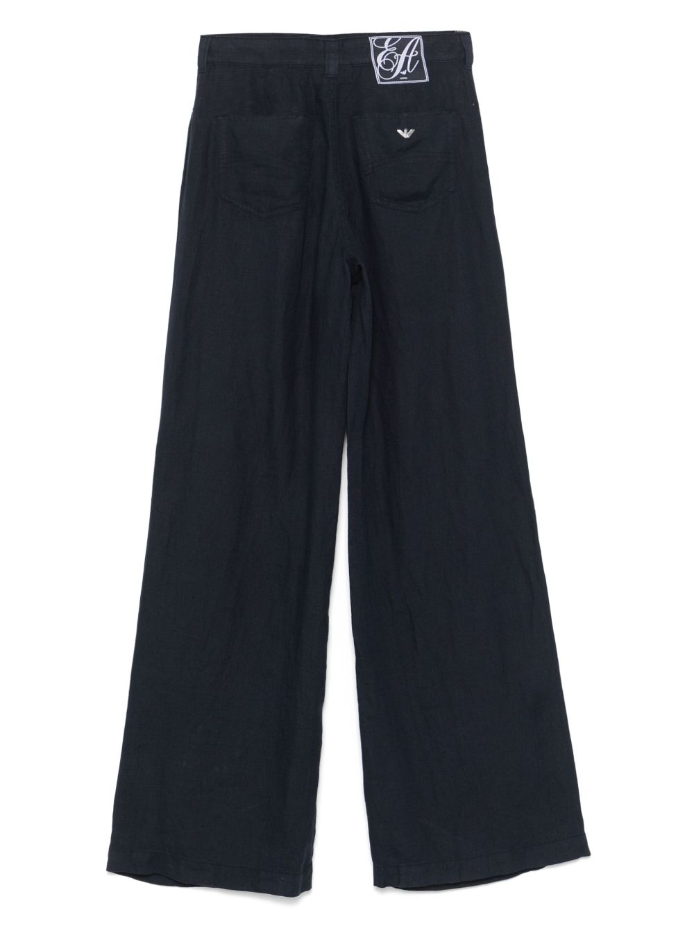 Emporio Armani Linen Blend Wide-Leg Jeans Blue