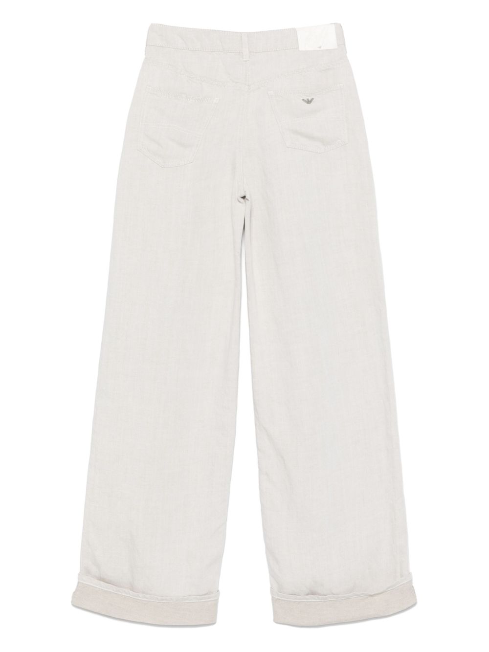 Emporio Armani Linen Blend Wide-Leg Jeans Light Grey