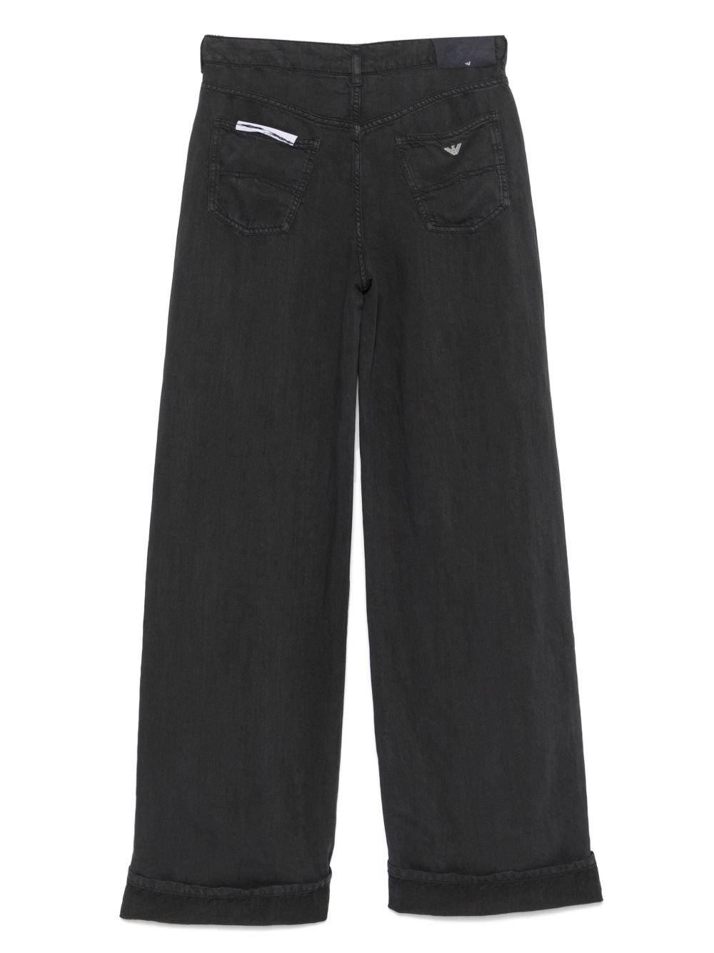 Emporio Armani Linen Blend Wide-Leg Jeans Grey