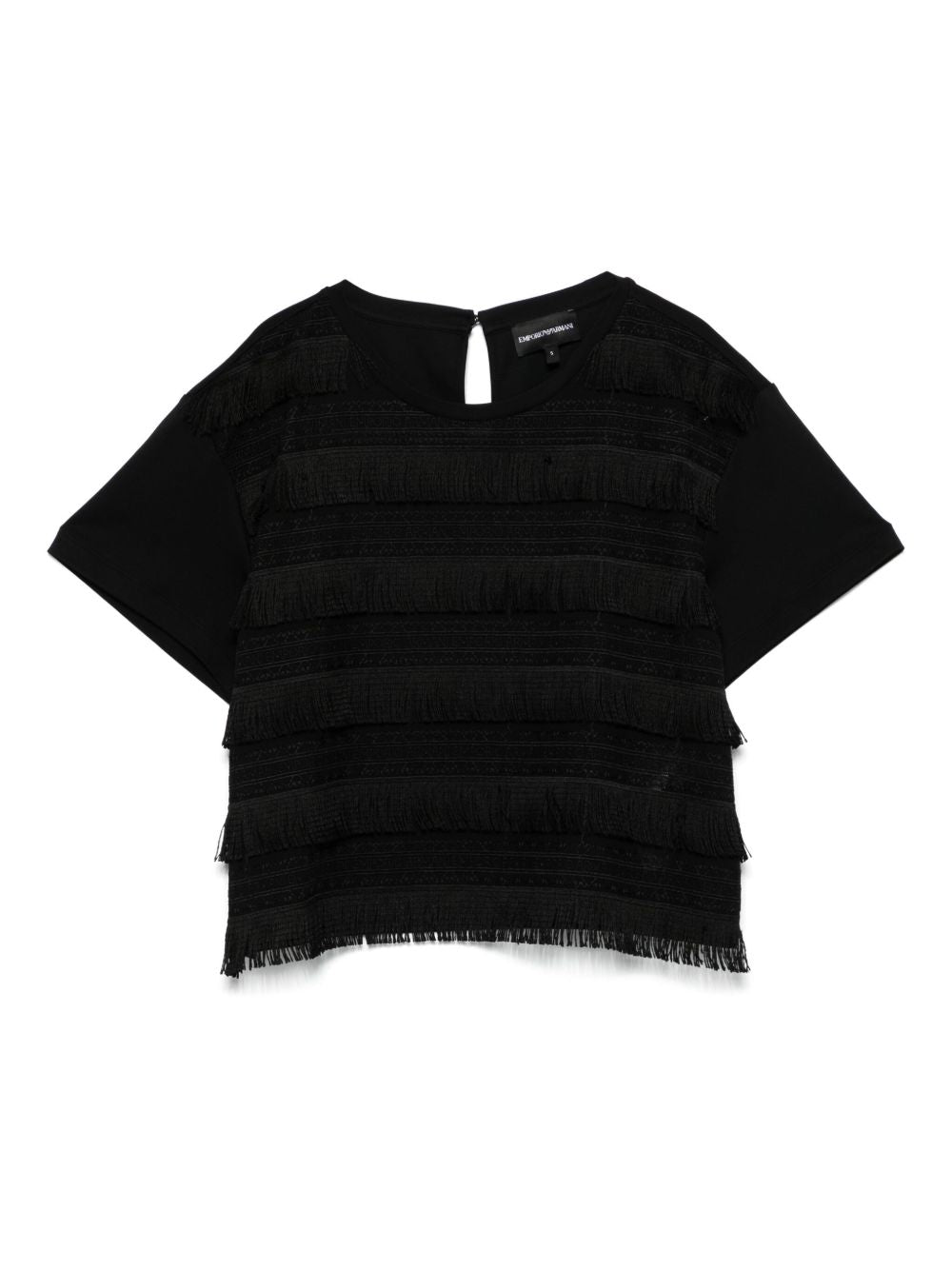 Emporio Armani Fringed T-shirt Black