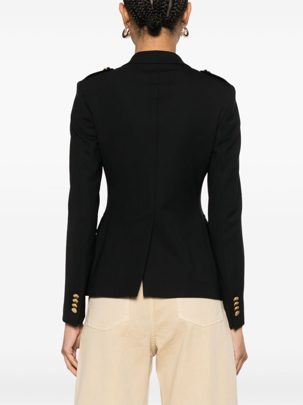 Tagliatore Double-Breasted Wool-Blend Blazer Black