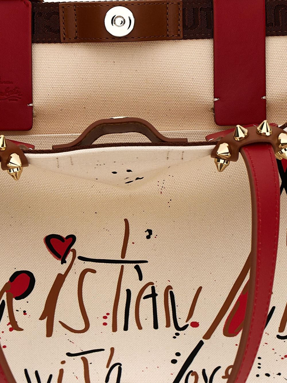 Christian Louboutin Cabata Small Canvas Tote Bag Beige
