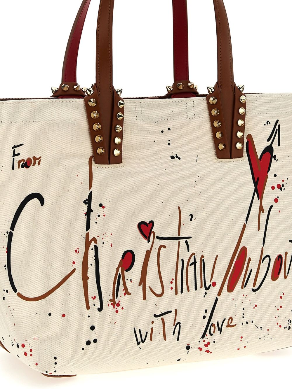 Christian Louboutin Cabata Small Canvas Tote Bag Beige