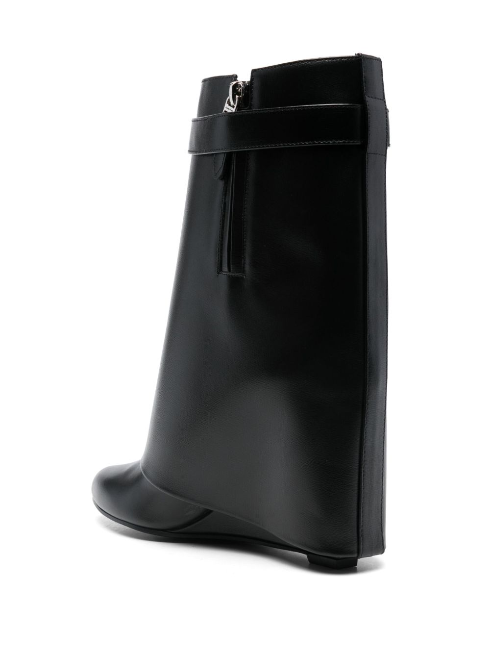 Givenchy Shark Lock Leather Ankle Boots Black
