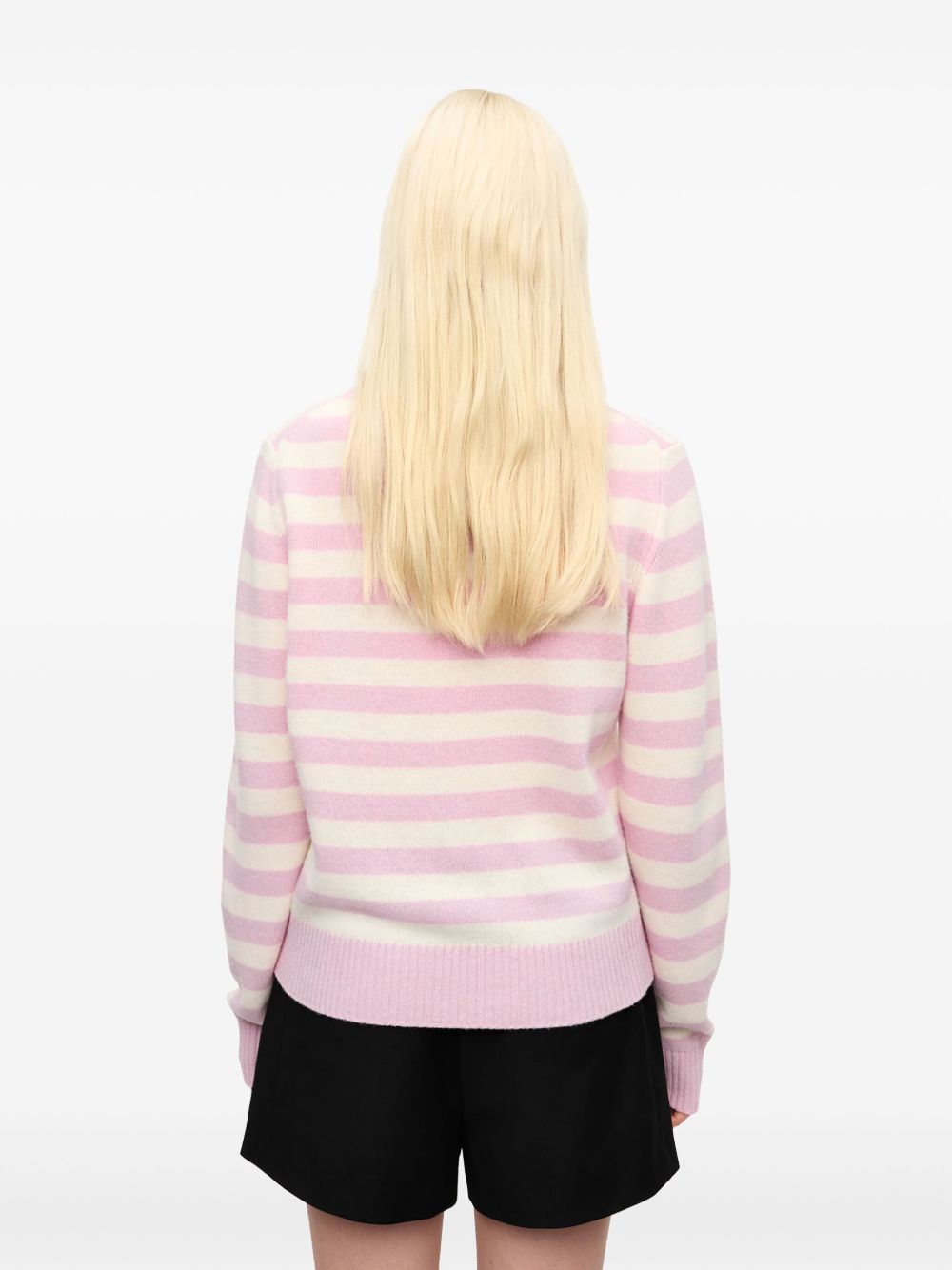 GANNI Bunny Intarsia Wool Sweater Pink