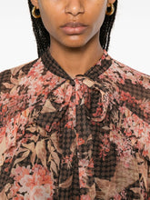 Zimmermann Illuminate Floral-Embroidered Pussy-Bow Blouse Black