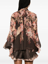 Zimmermann Illuminate Floral-Embroidered Pussy-Bow Blouse Black