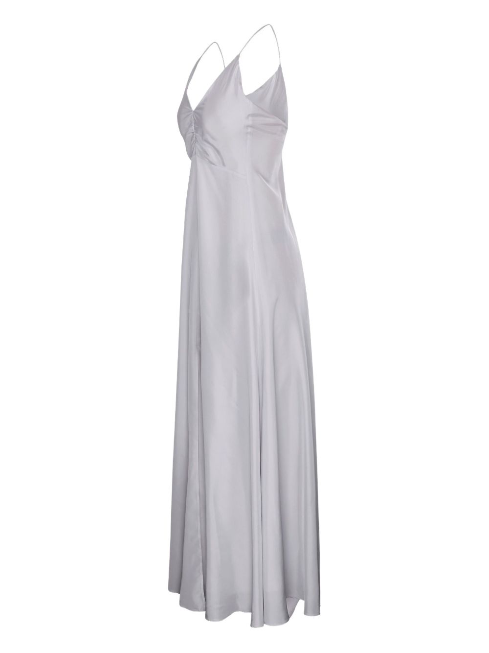 Forte Forte Long Silk Slip Dress Light Grey