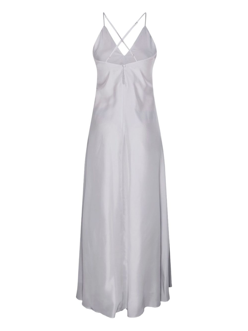 Forte Forte Long Silk Slip Dress Light Grey